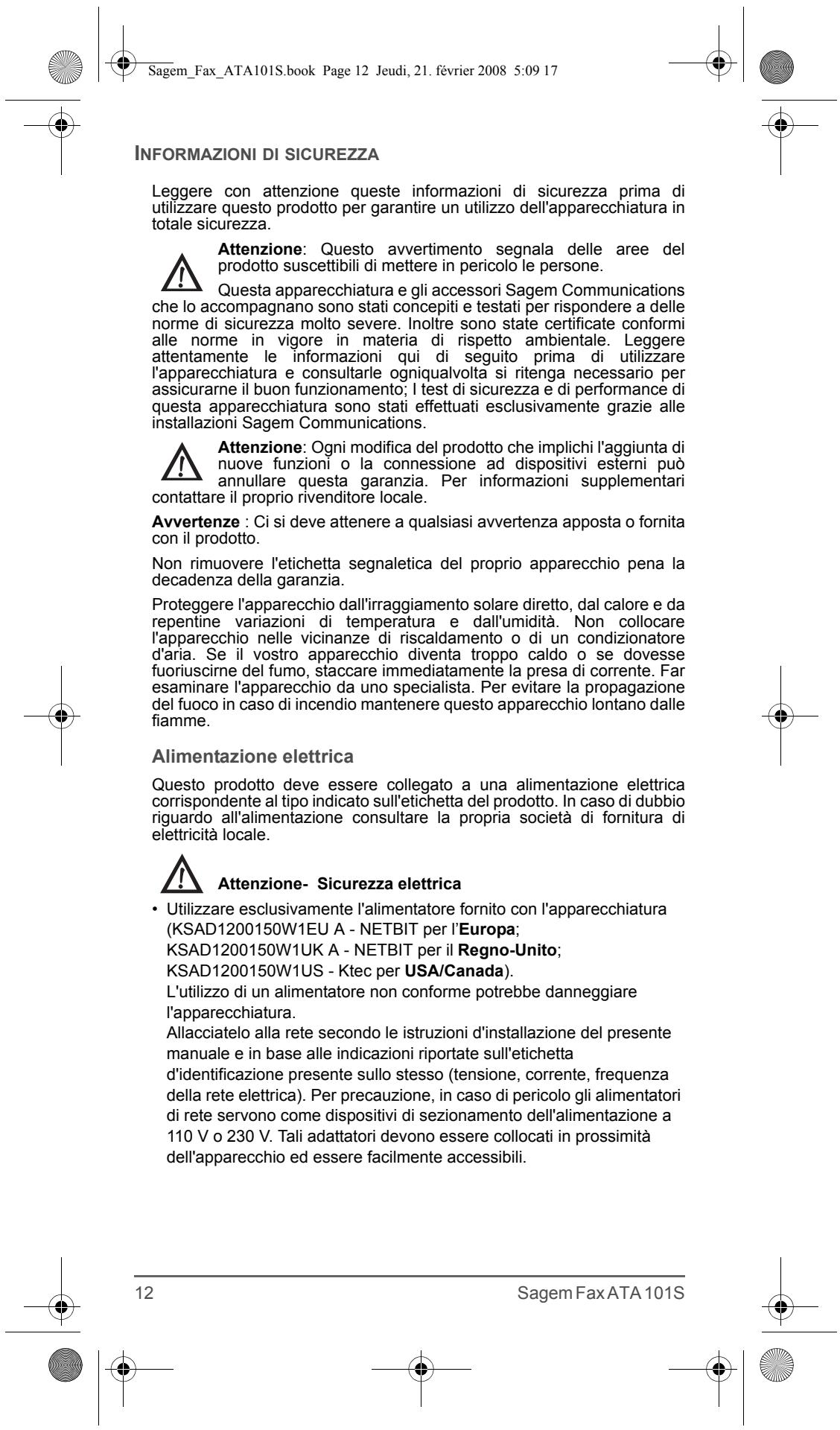 SAGEM FAX ATA 101S - SAGEM COMMUNICATIONS - 5