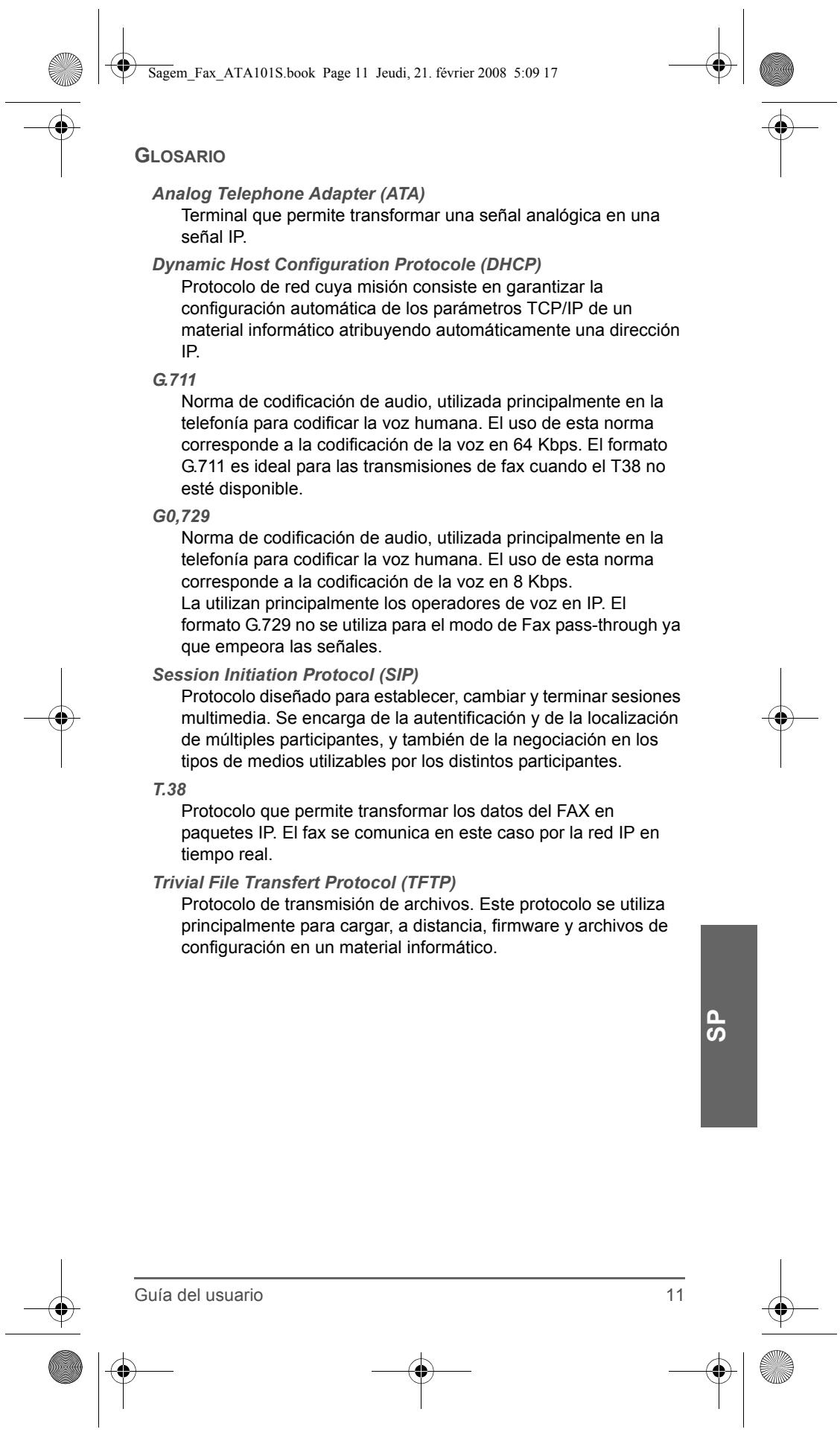 SAGEM FAX ATA 101S - Etapa 3 - Menu SIP Configuration > SIP general > Tel to IP routing table - 10