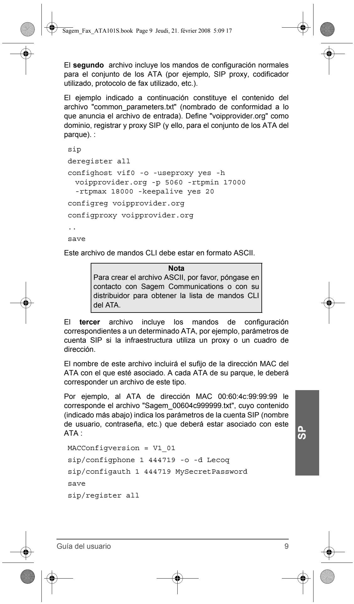 SAGEM FAX ATA 101S - Etapa 3 - Menu SIP Configuration > SIP general > Tel to IP routing table - 8