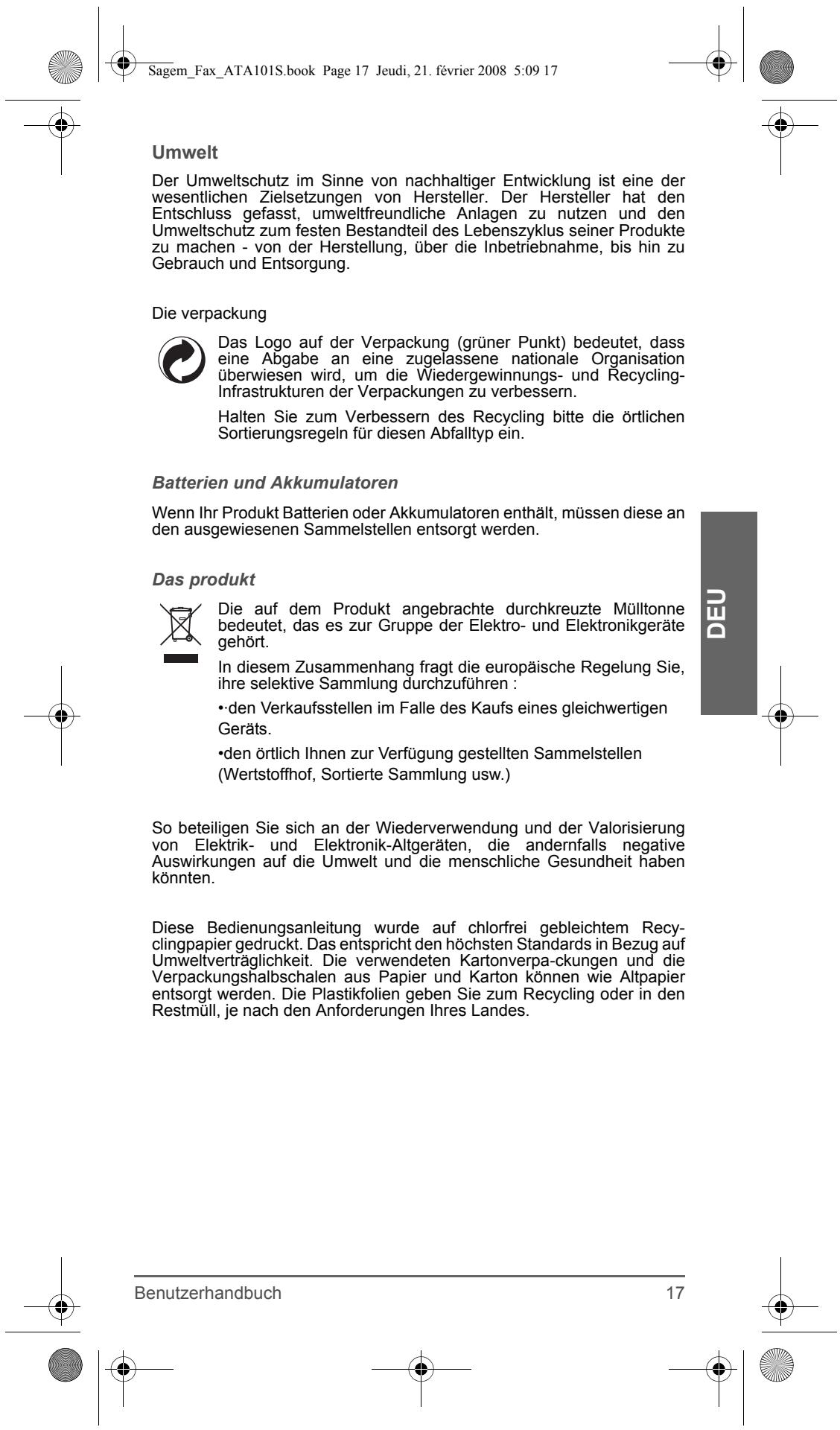 SAGEM FAX ATA 101S - Sont exclus de la garantie : - 7
