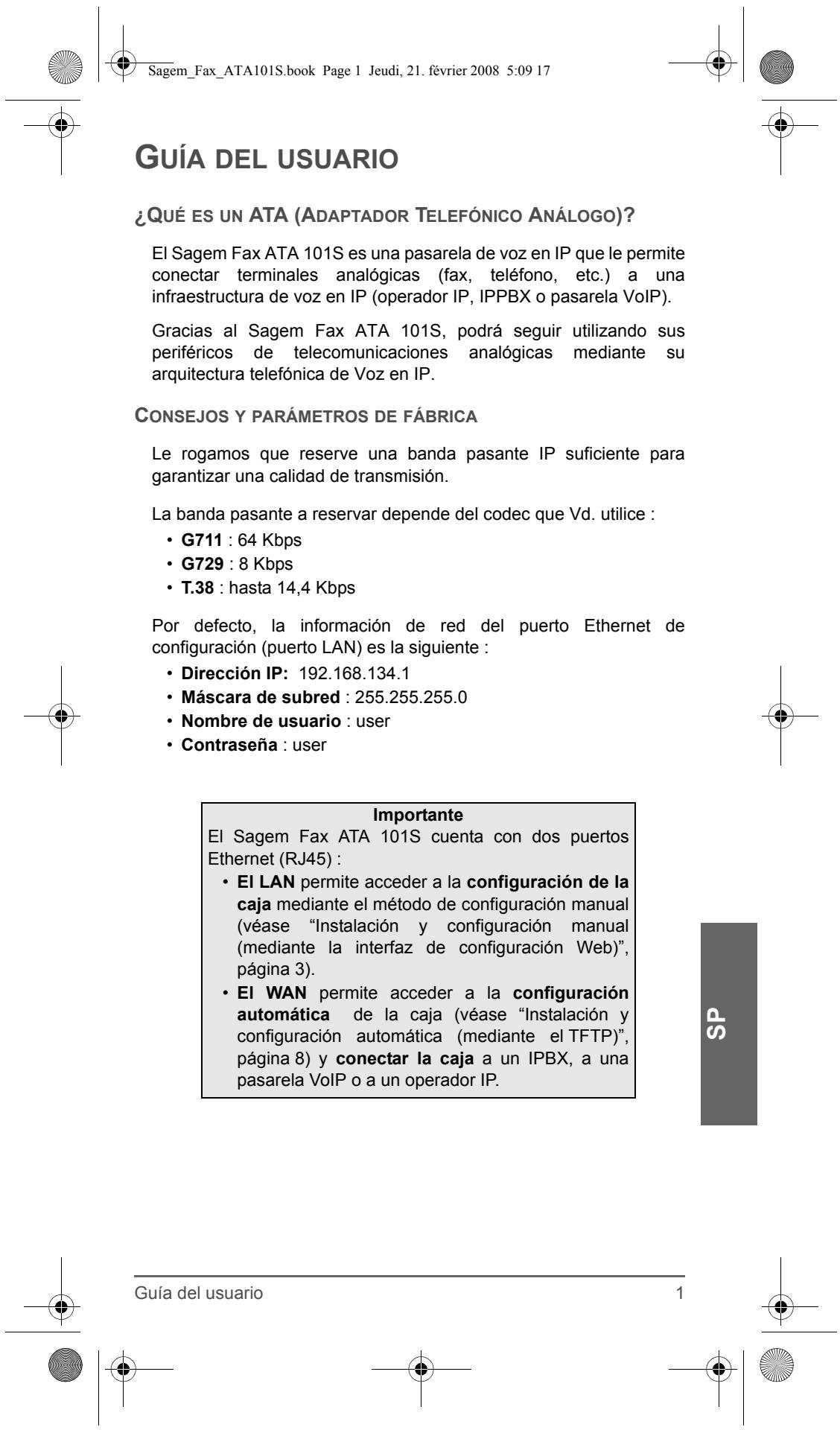 SAGEM FAX ATA 101S - 3