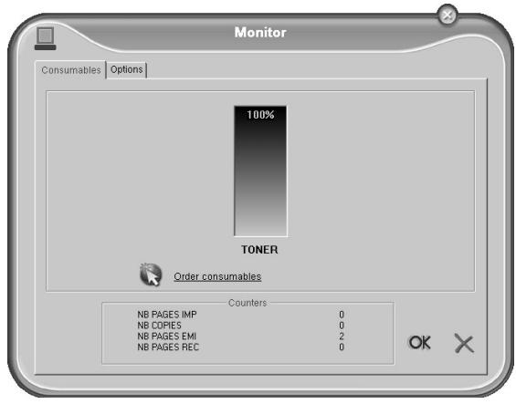SAGEM LASERFAX 855 - Affichage du niveau de toner - 1