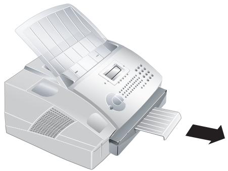 SAGEM LASERFAX 855 - Retirer le plateau d'émission des impressions et des fax - 1
