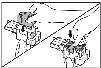 SAGEM MF 9325 - Insérez la nouvelle cartouche d'agrafes dans la boîte afin qu'elle s'emboîte. - 1