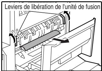SAGEM MF 9325 - Relevez les leviers de libération de l'unité de fusion et retirez avec précaution le papier mal engagé. - 1