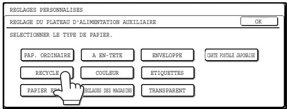 SAGEM MF 9325 - Configuration du type de papier dans le plateau d'alimentation auxiliaire - 4