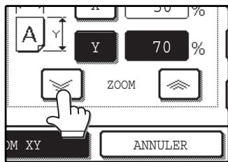 SAGEM MF 9325 - Utilisation des touches d'agrandissement, de réduction et [ZOOM] (□/□) pour passer le taux de reproduction dans le sens vertical (y). - 2