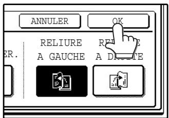 SAGEM MF 9325 - Sélectionnez la position de la reliure ([reliure a GAUCHE] ou [reliure a DROITE]), puis appuyez sur la touche [OK] sur l'écran de réglage de la copie en brochure. - 1