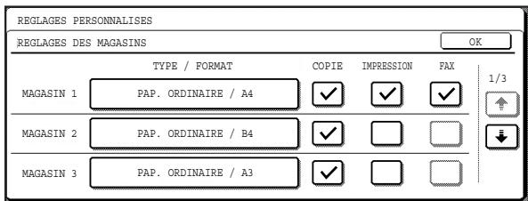 SAGEM MF 9325 - Appuyez sur la touche correspondant au réglage souhaité. l'écran des réglages apparait. - 2