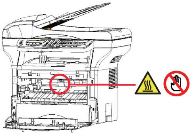 SAGEM MFD 6080 - Position des étiquettes de sécurité sur la machine - 1