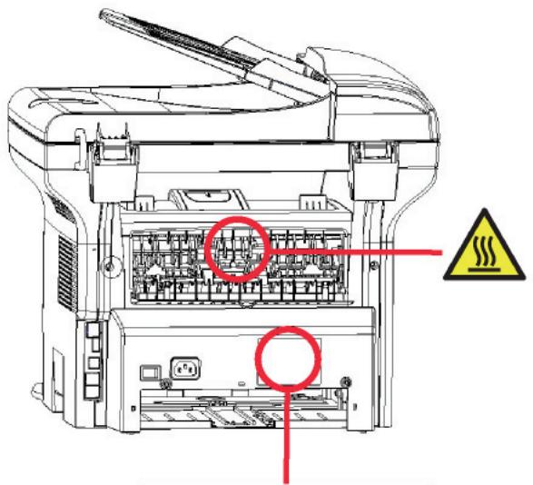 SAGEM MFD 6080 - Position des étiquettes de sécurité sur la machine - 2