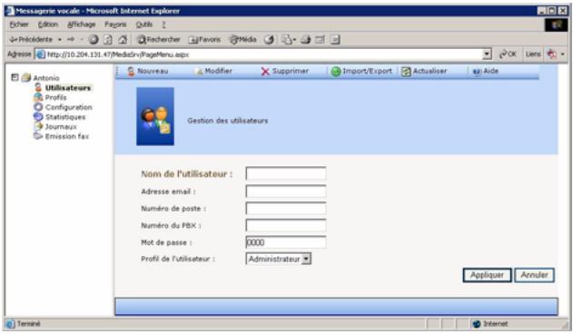 SAGEM OPEN LINE EVA - Créer un utilisateur - 1