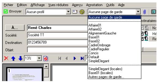 SAGEM OPEN LINE SERVER - Ajouter une page de garde - 1