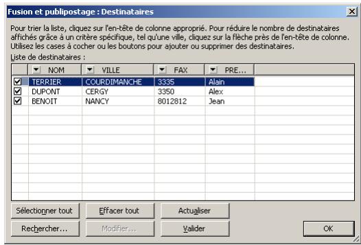 SAGEM OPEN LINE SERVER - Utiliser la fusion de courrier - 4
