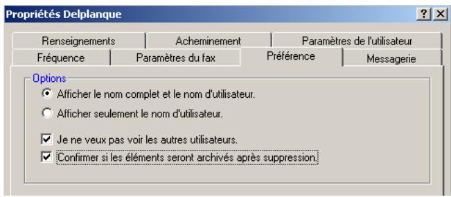 SAGEM OPEN LINE SERVER - Établir les préférences - 1