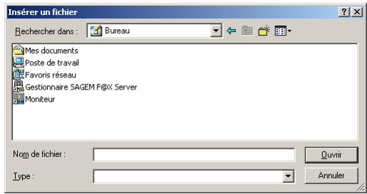 SAGEM OPEN LINE SERVER - Ajouter des fichiers au contenu du fax - 1
