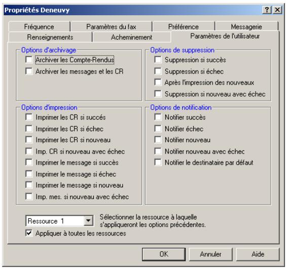 SAGEM OPEN LINE SERVER - Les propriétés de l'utilisateur - 3