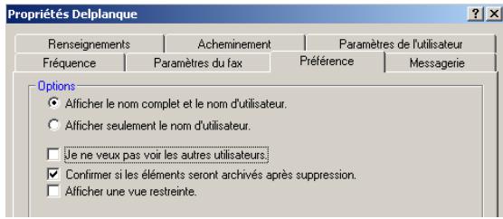 SAGEM OPEN LINE SERVER - Établir les préférences - 3