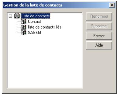 SAGEM OPEN LINE SERVER - Supprimer une liste de contacts - 1
