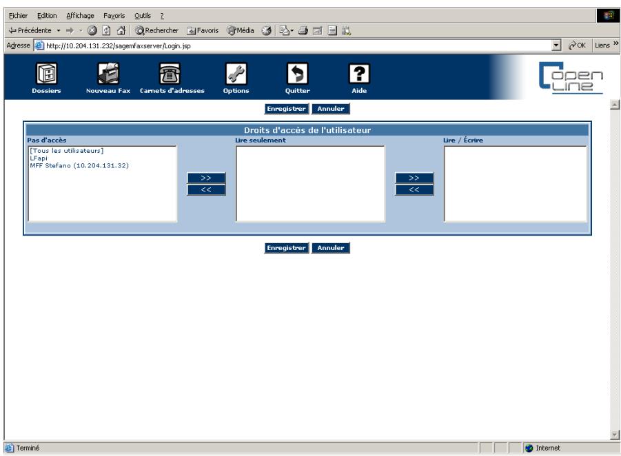 SAGEM OPEN LINE SERVER - Carnet d'adresses - 3