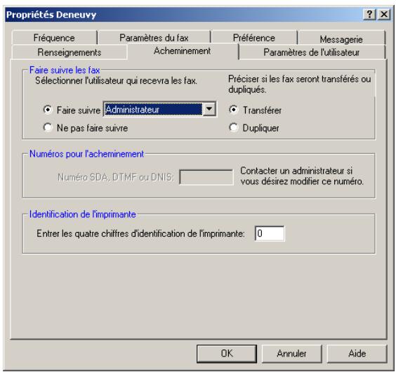 SAGEM OPEN LINE SERVER - Les propriétés de l'utilisateur - 2