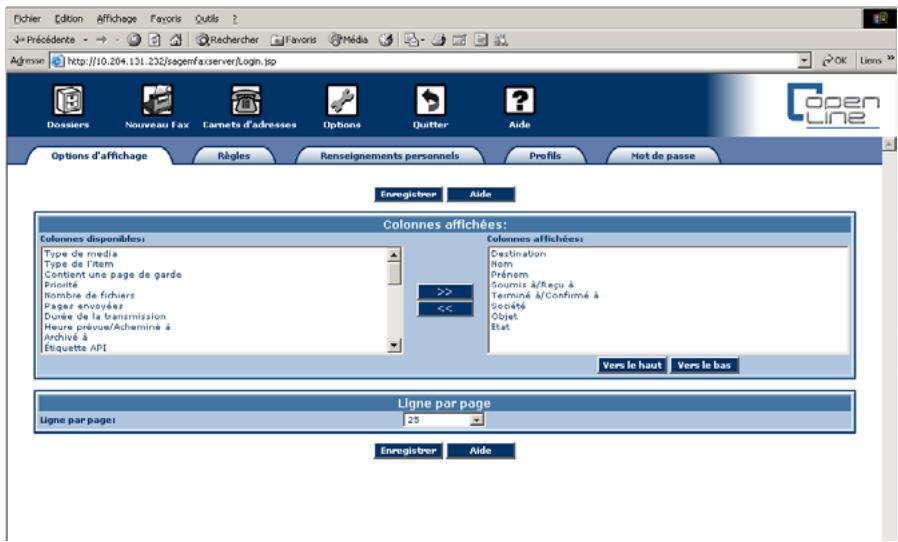 SAGEM OPEN LINE SERVER - Options - 1