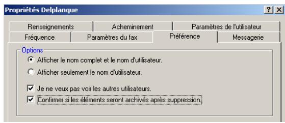 SAGEM OPEN LINE SERVER - Établir les préférences - 2