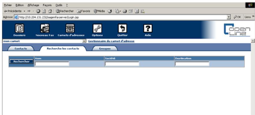 SAGEM OPEN LINE SERVER - Rechercher un contact - 1