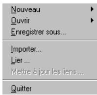 SAGEM OPEN LINE SERVER - Menu fichier - 1