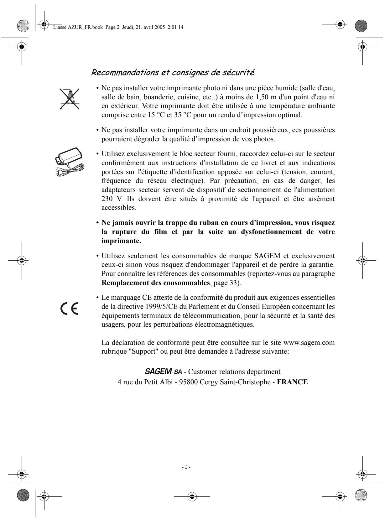 SAGEM PHOTO EASY 160 - BIENVENUE - 7
