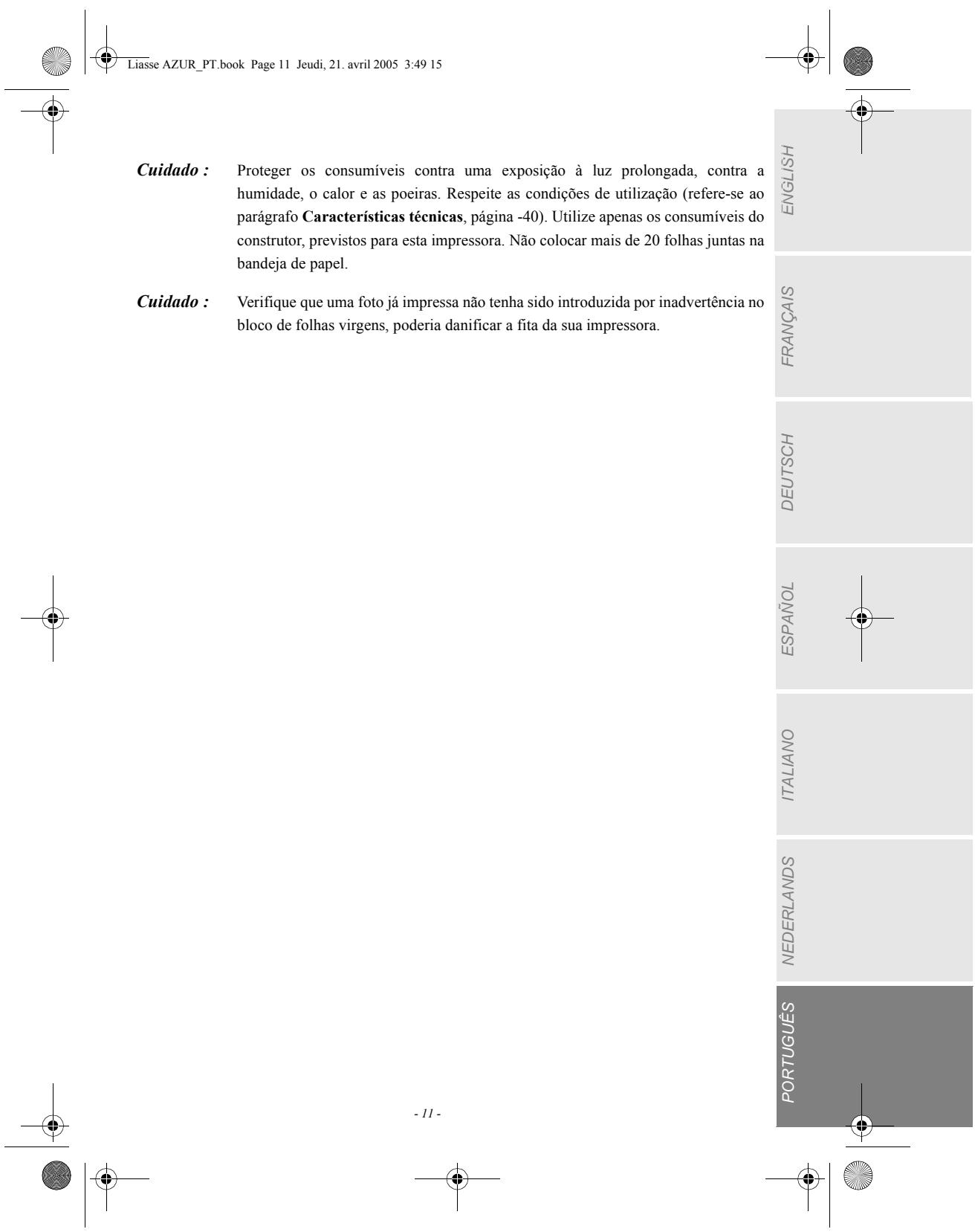 SAGEM PHOTO EASY 160 - CARREGAMENTO DE PAPEL - 6