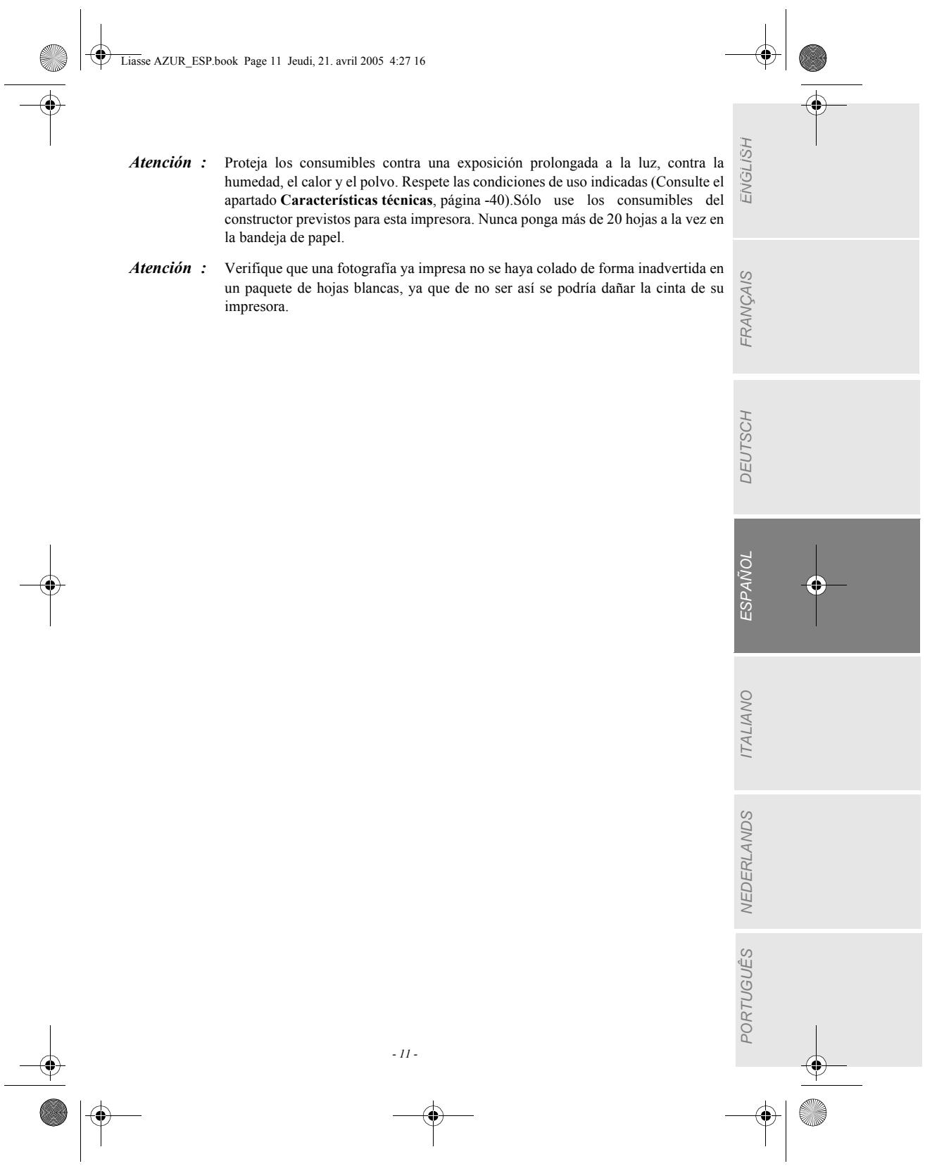 SAGEM PHOTO EASY 160 - CARGA DEL PAPEL - 7