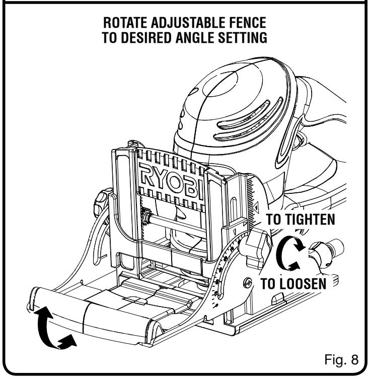 RYOBI JM82K - SETTING THE FENCE ANGLE - 2