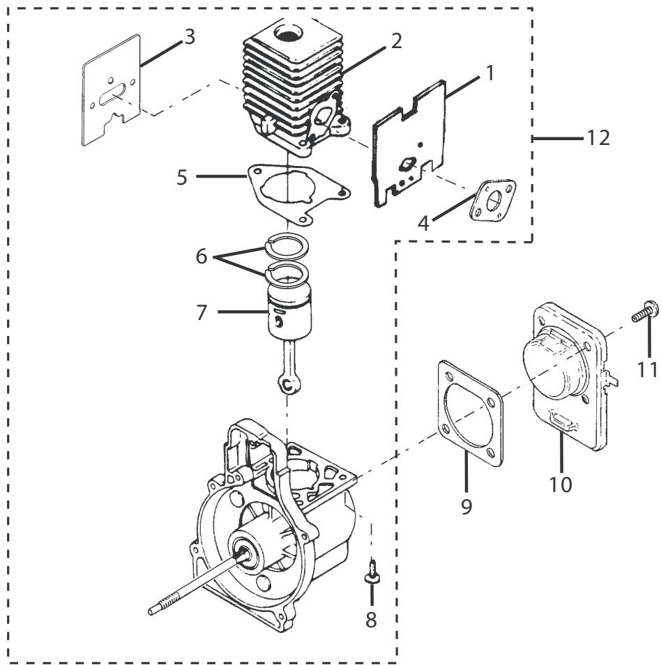 Exploded view diagram of a mechanical assembly with numbered parts for identification