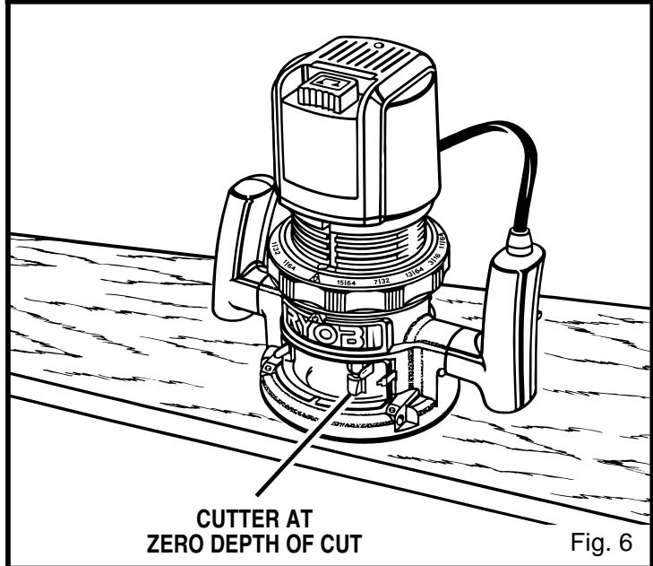 RYOBI R161 - DEPTH OF CUT ADJUSTMENTS WHEN ROUTER IS MOUNTED TO A ROUTER TABLE - 3