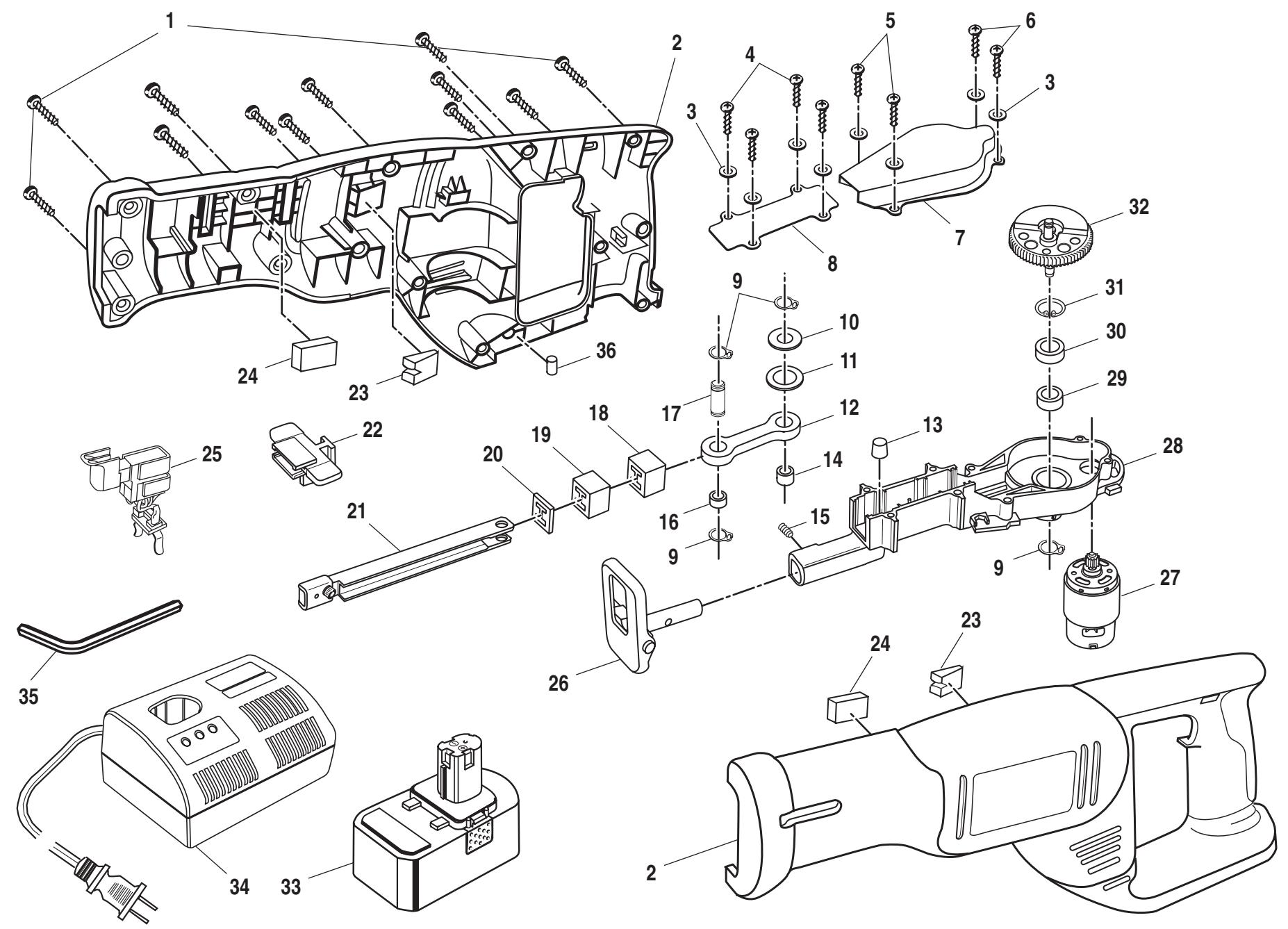 RYOBI RJC180 - REPAIR SHEET - 1