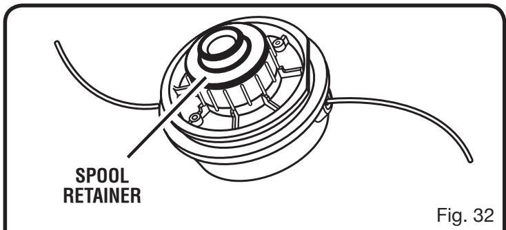 RYOBI RY52002 - To remove the spool retainer: - 1