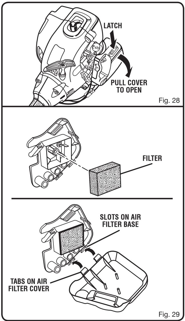 RYOBI RY52003 - REPLACING AND CLEANING AIR FILTER - 1