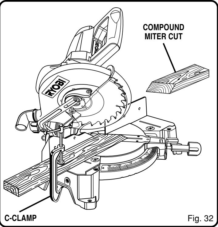 RYOBI TS1351 - TO MAKE A COMPOUND CUT WITH YOUR MITER SAW - 1