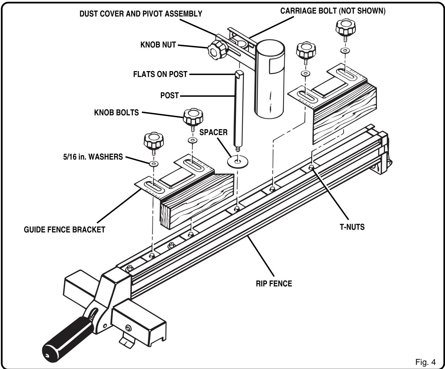RYOBI 495 - TO INSTALL DUST COVER AND PIVOT ASSEMBLY - 1