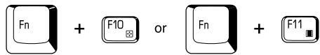 Fn + F10 or Fn + F11