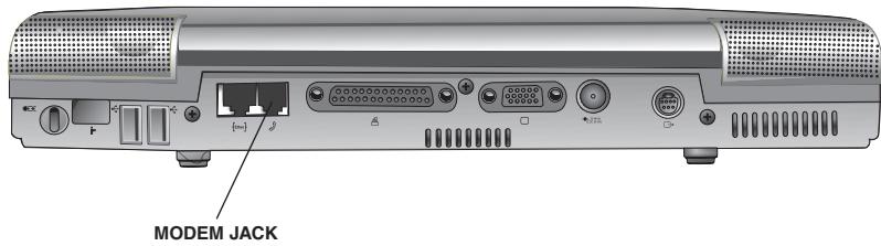 TOSHIBA SATELLITE 1900 - Connecting the modem to a telephone line - 3