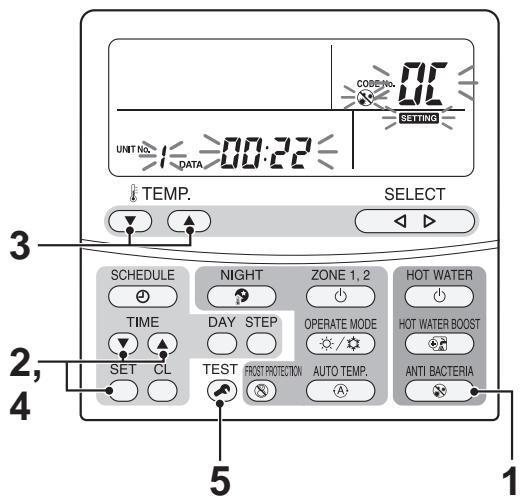 TOSHIBA HWS-1103H-E - Press the TEST button to exit the anti bacteria time setting mode. - 1