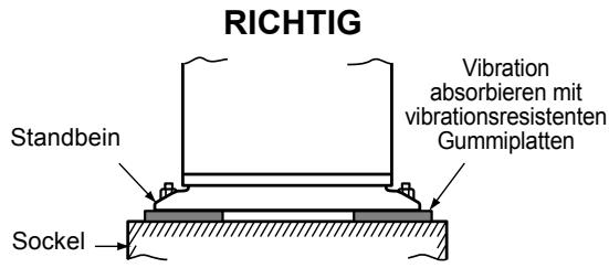 RICHTIG Vibration absorbieren mit vibrationsresistenten Gummiplatten Standbein Sockel
