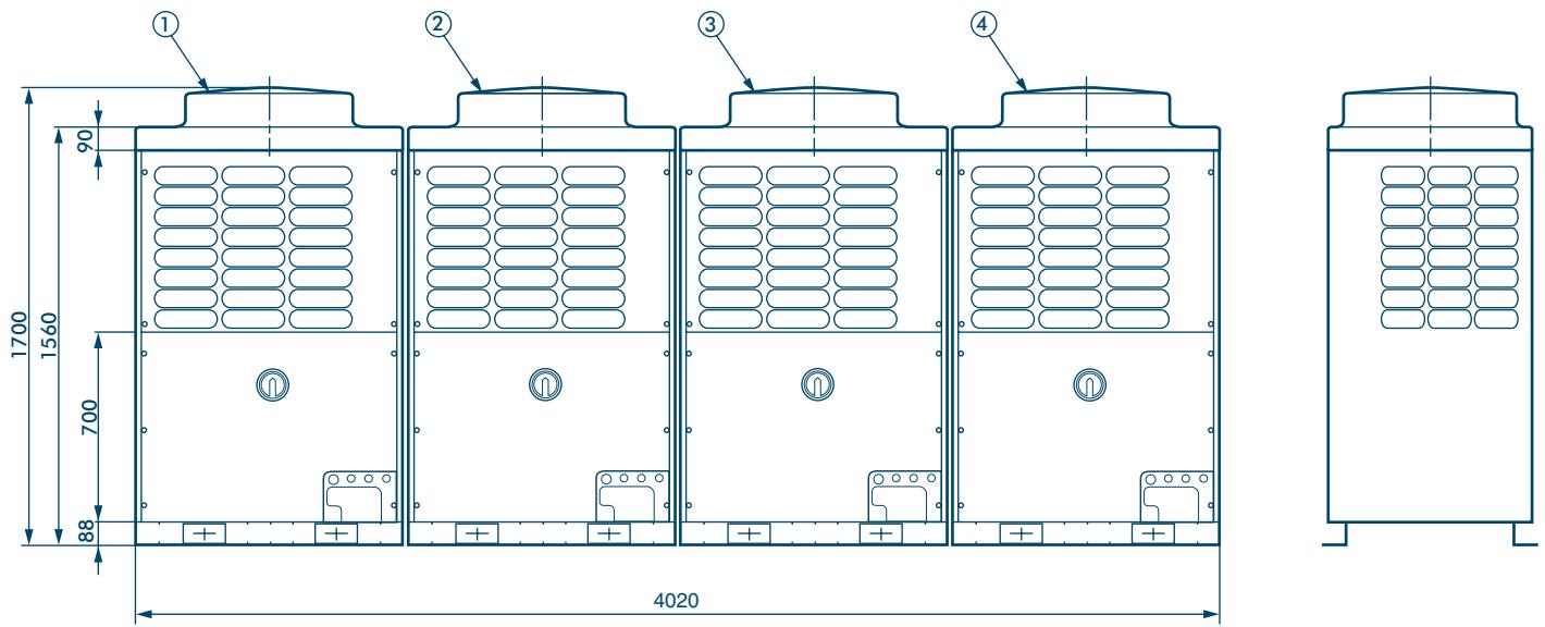 TOSHIBA MM-A0280HX - Four Units Connected - 2