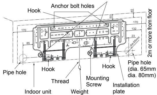 TOSHIBA MMK-AP0123H - Mounting the installation plate - 1