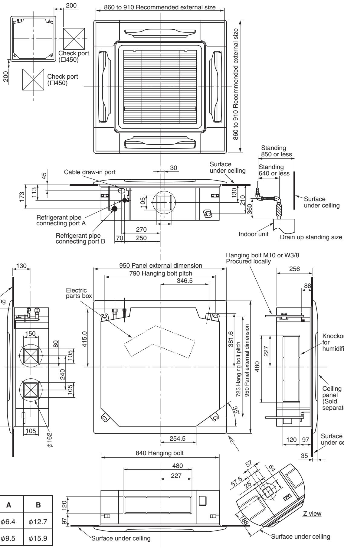 TOSHIBA RAV-SP1402AT-E - 2-1-3. Dimension - 1