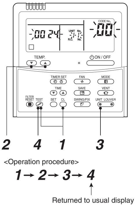 TOSHIBA RAV-SP1604AT8-E - Push temperature set TEMP. ② buttons and then change the CODE No. of data to be monitored. - 1
