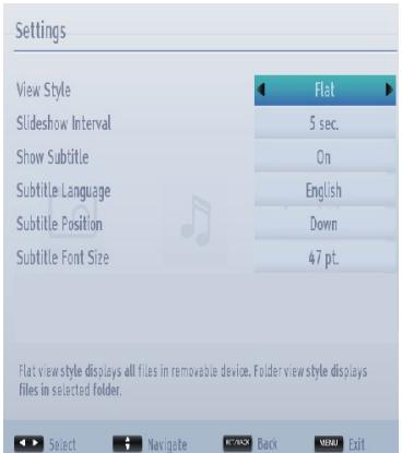 TOSHIBA W1333 - Media Browser Settings - 1