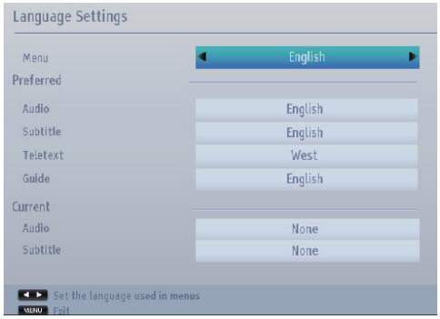 TOSHIBA W1333 - Language Settings - 1